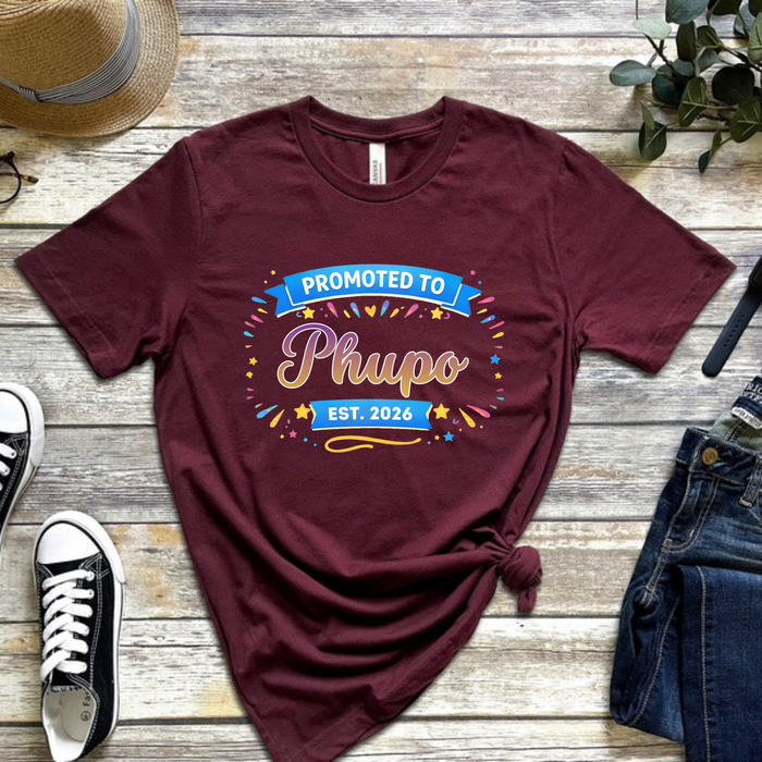 Promoted to [Relative] Est. [Year] Personalized T-Shirt