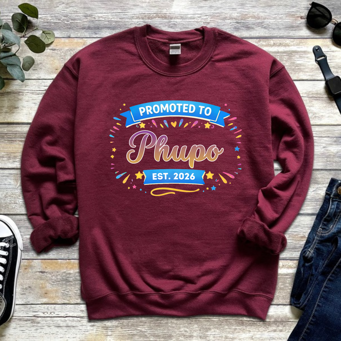 Promoted to [Relative] Est. [Year] Personalized Sweatshirt