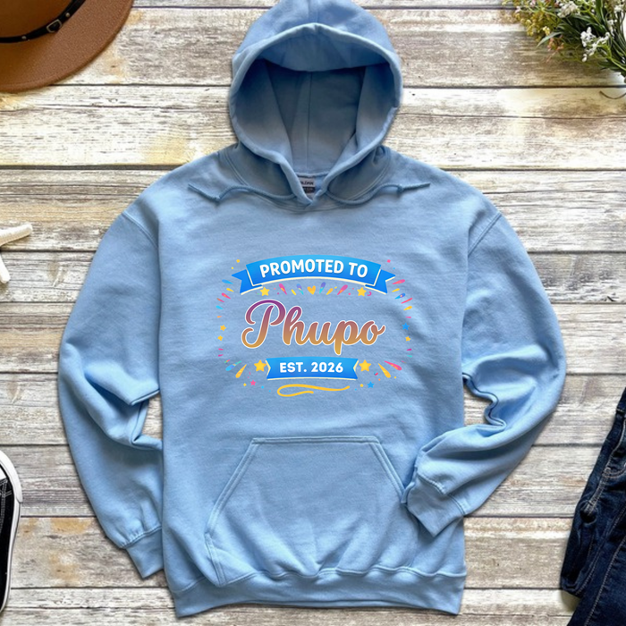 Promoted to [Relative] Est. [Year] Personalized Hoodie