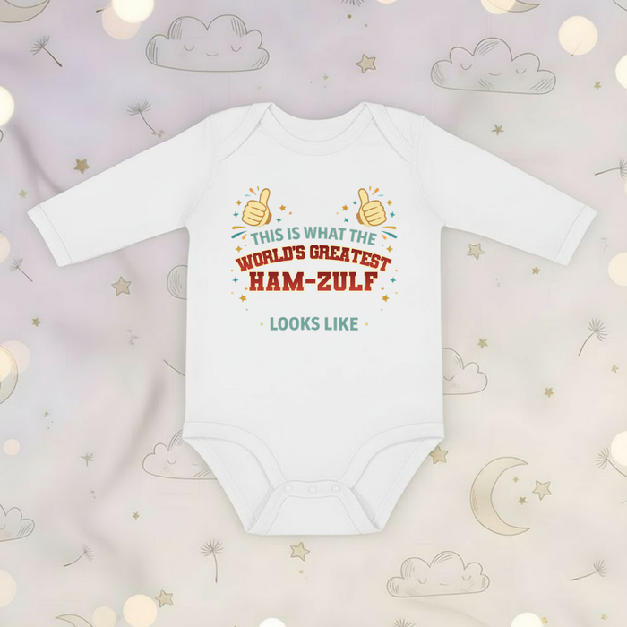 This is What the World's Greatest Ham-Zulf Looks Like Long Sleeve Onesie