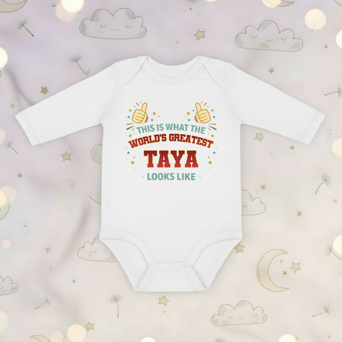 This is What the World's Greatest Tayi Looks Like Long Sleeve Onesie
