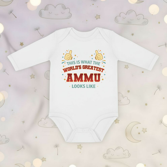 This is What the World's Greatest Ammu Looks Like Long Sleeve Onesie