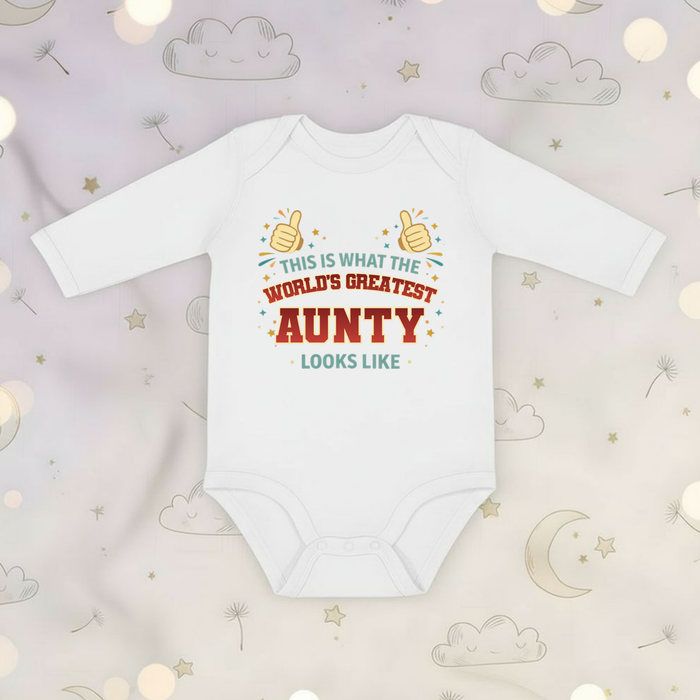 This is What the World's Greatest Aunty Looks Like Long Sleeve Onesie