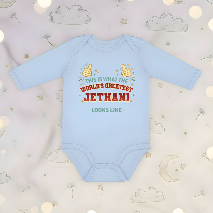 This is What the World's Greatest Jethani Looks Like Long Sleeve Onesie