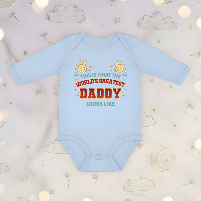 This is What the World's Greatest Daddy Looks Like Long Sleeve Onesie