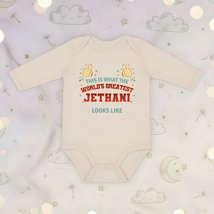This is What the World's Greatest Jethani Looks Like Long Sleeve Onesie