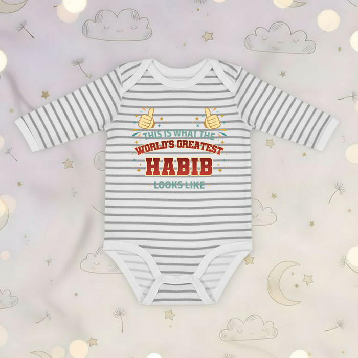 This is What the World's Greatest Habib Looks Like Long Sleeve Onesie