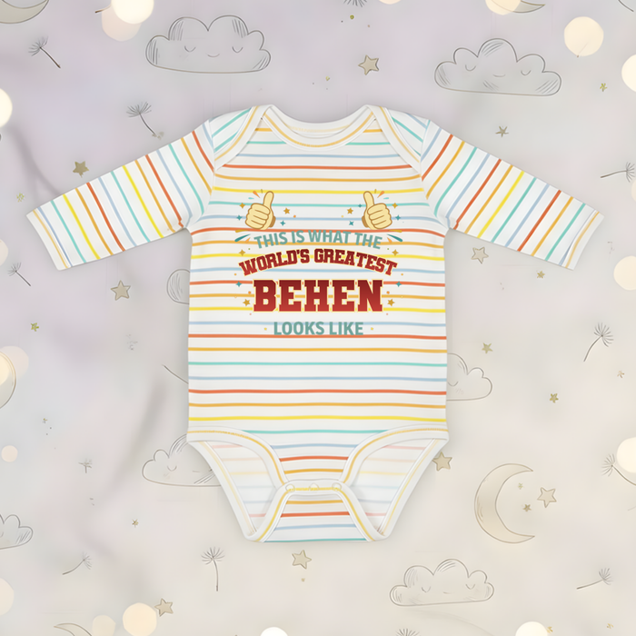This is What the World's Greatest Behen Looks Like Long Sleeve Onesie