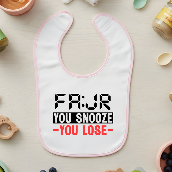 Fajr You Snooze You Lose Terry Bib