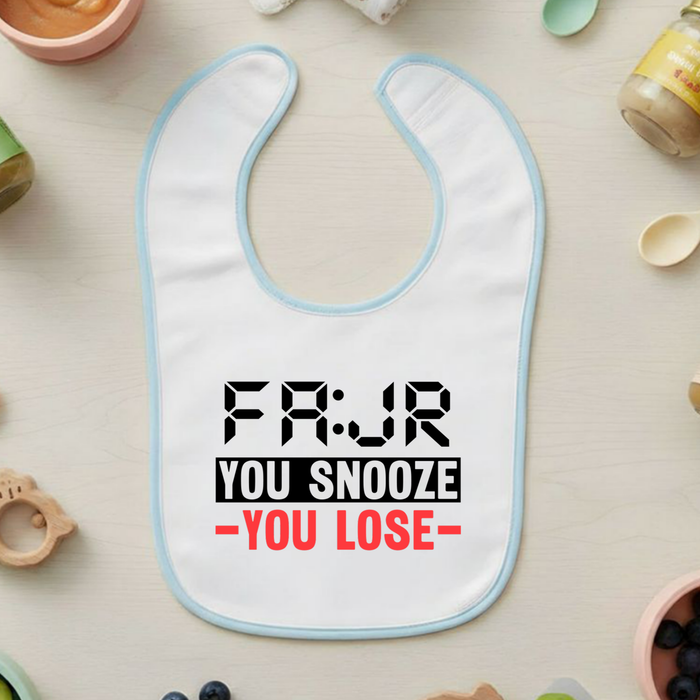 Fajr You Snooze You Lose Terry Bib