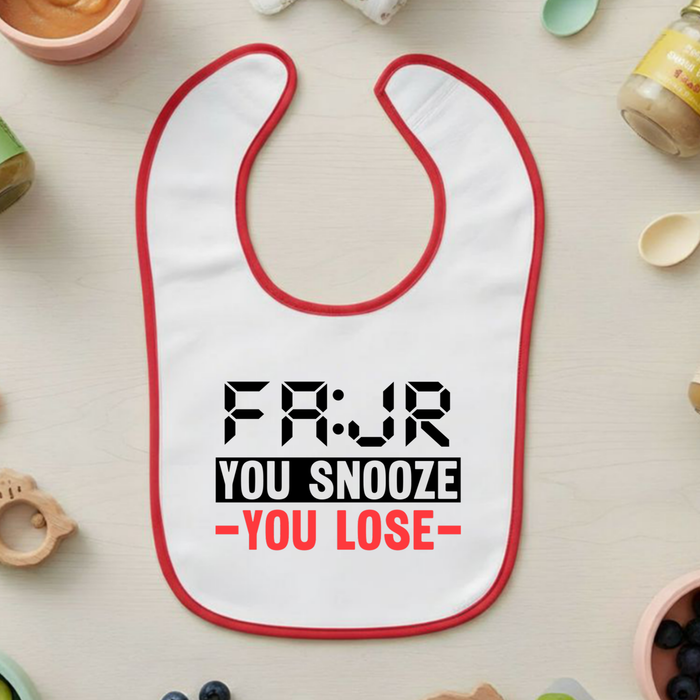 GOLD Fajr You Snooze You Lose Terry Bib