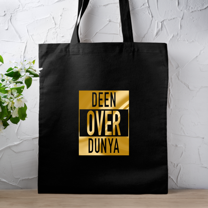 Deen Over Dunya Tote Bag