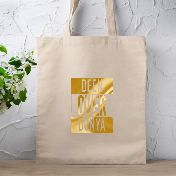 Deen Over Dunya Tote Bag