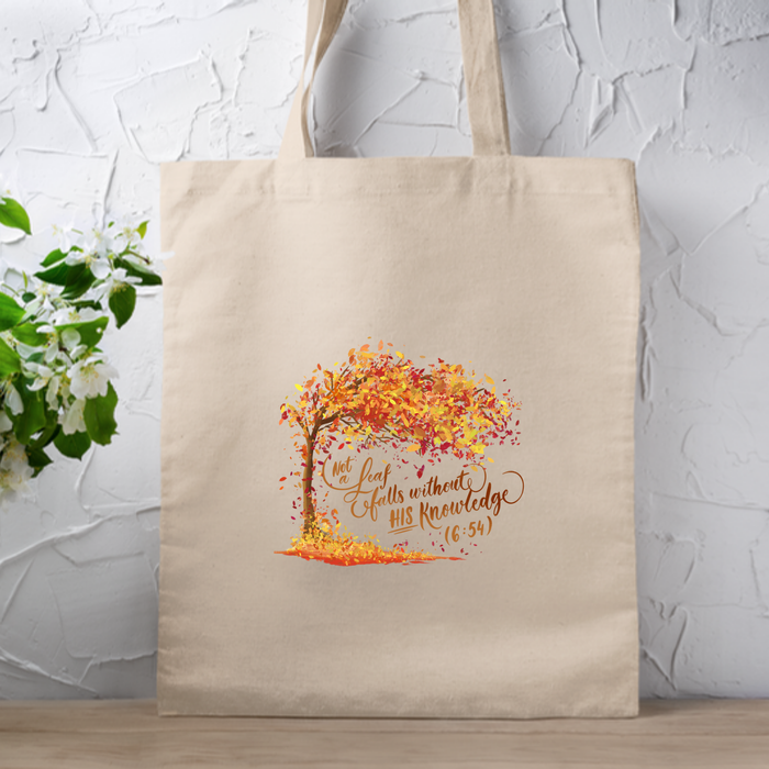 Not a Leaf Falls Without His Knowledge (6:59) Tote Bag