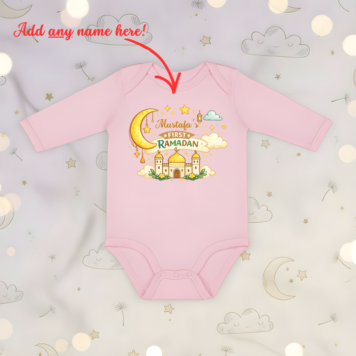 Personalized My First Ramadan Colorful Long Sleeve Onesie