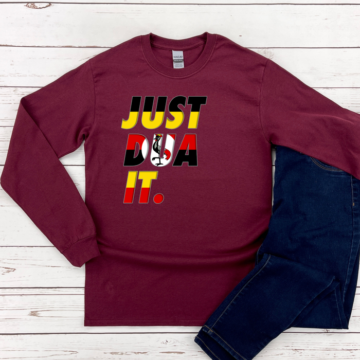 Just Dua It Uganda Flag Long Sleeve Shirt