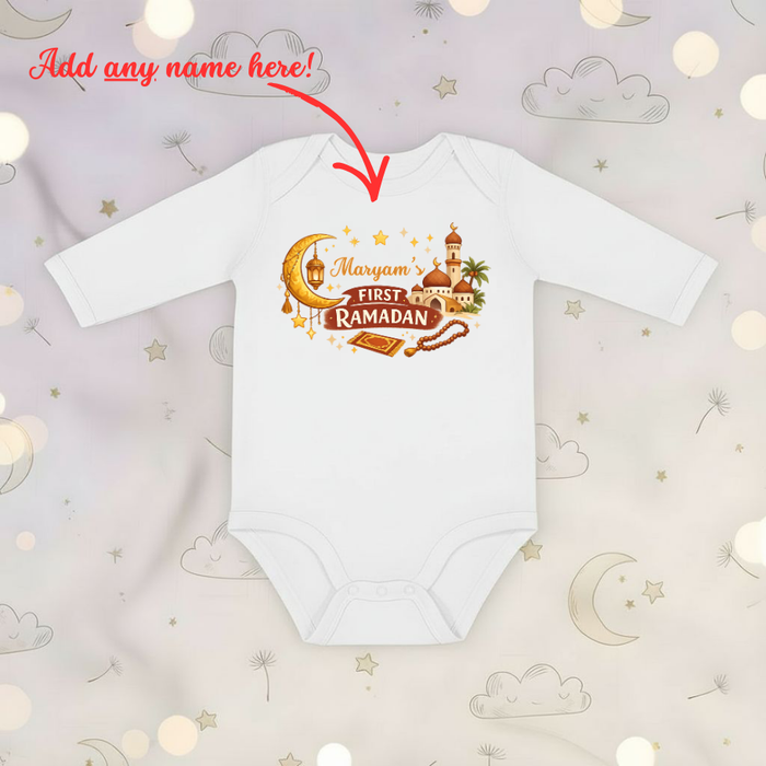 Personalized My First Ramadan Islamic Long Sleeve Onesie