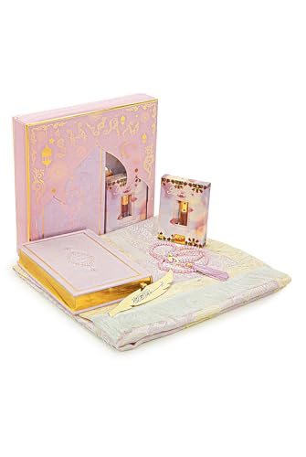 Prayer Gift Set for Men & Women | Muslim Prayer Rug, Salah Mat, Beads Taasbih, Arabic Holy Quran| Islamic Gift Set for Ramadan & Eid | Gift for Muslims | Islamic Gift | Ramadan Eid Gift for Muslims