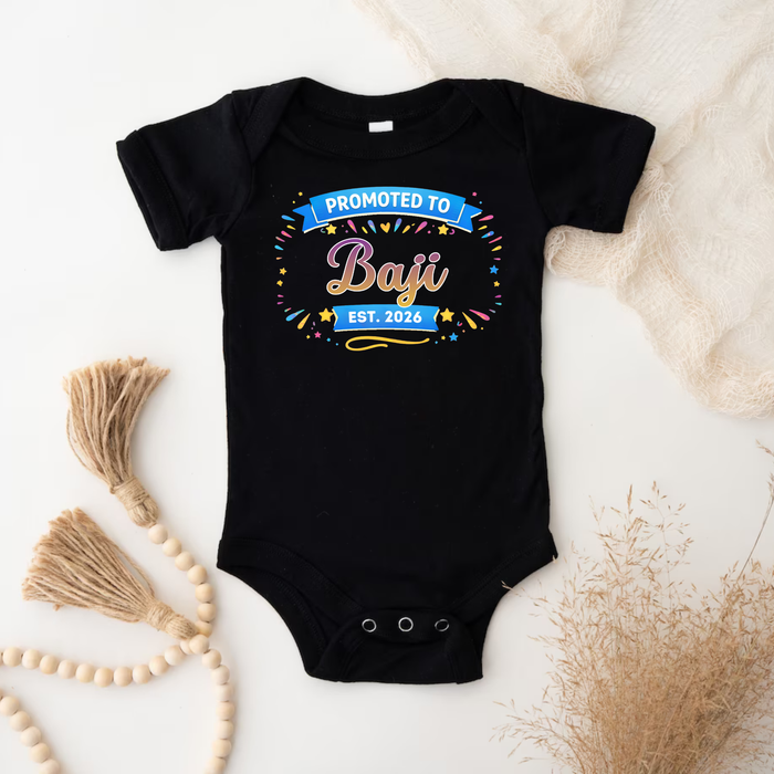 Promoted to [Relative] Est. [Year] Personalized Onesie