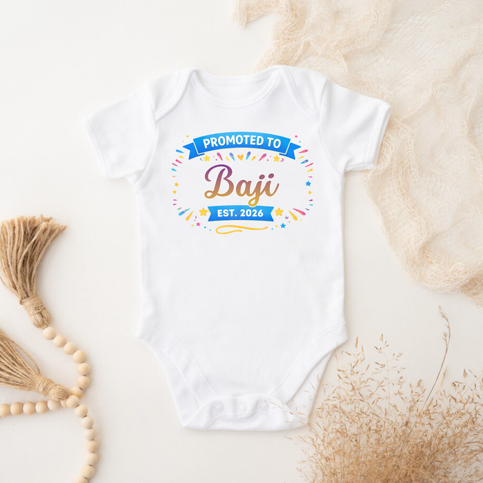 Promoted to [Relative] Est. [Year] Personalized Onesie