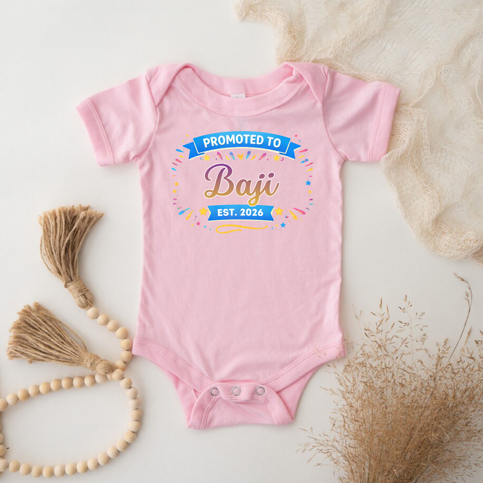 Promoted to [Relative] Est. [Year] Personalized Onesie