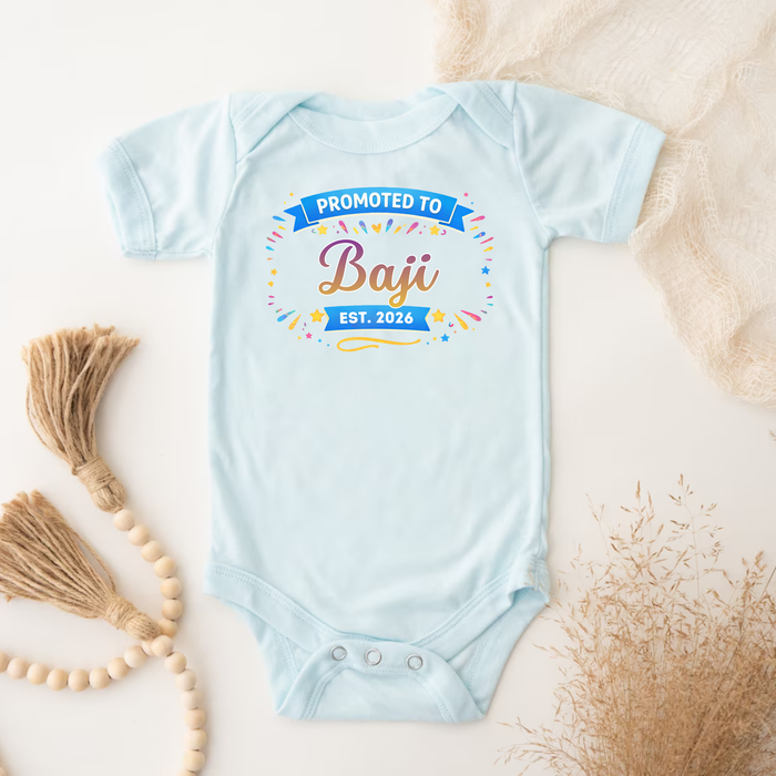 Promoted to [Relative] Est. [Year] Personalized Onesie