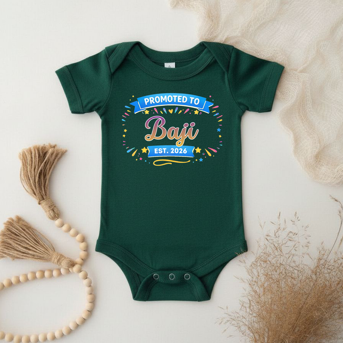 Promoted to [Relative] Est. [Year] Personalized Onesie