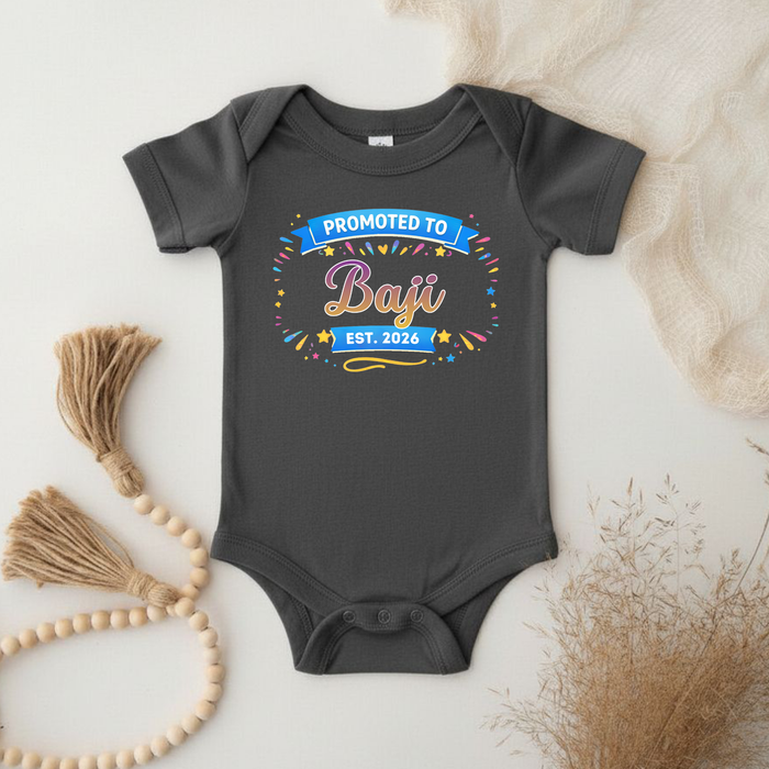 Promoted to [Relative] Est. [Year] Personalized Onesie