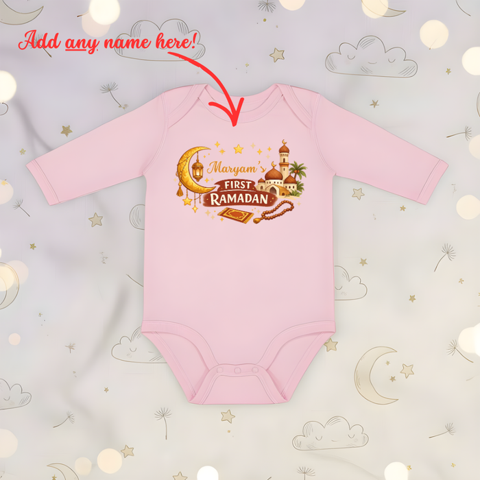 Personalized My First Ramadan Islamic Long Sleeve Onesie