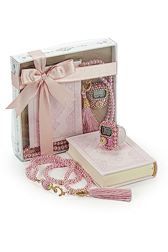 Quran & Accessories Gift Set with Digital Counter, Pearl Zikirmatic Tasbeeh Beads, 3-Piece Gift for Ramadan & Eid | Gift for Muslims | Islamic Gift | Ramadan Eid Gift for Muslims