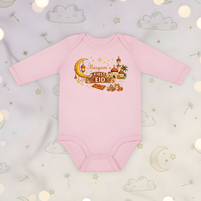 Personalized My First Eid Islamic Long Sleeve Onesie