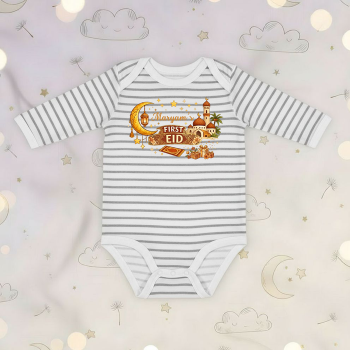 Personalized My First Eid Islamic Long Sleeve Onesie