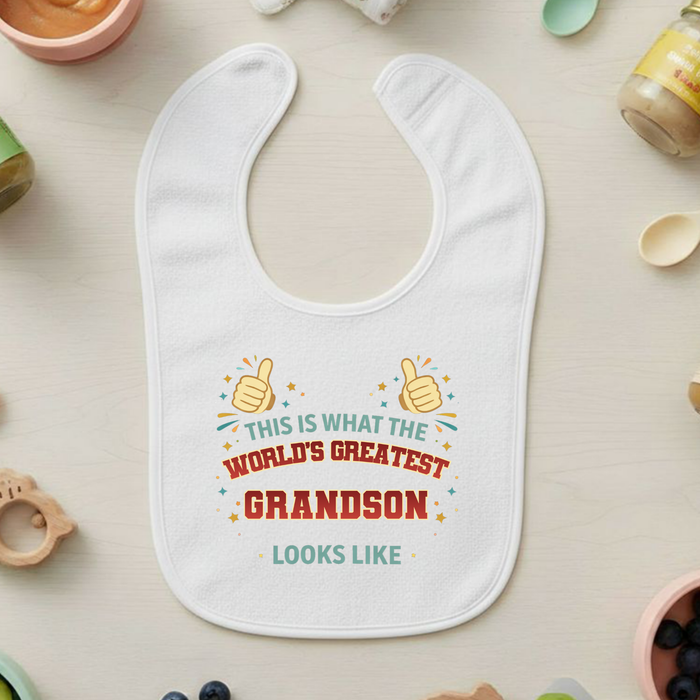 Colorful This Is What The World's Greatest [Relative] Looks Like Personalized Terry Bib