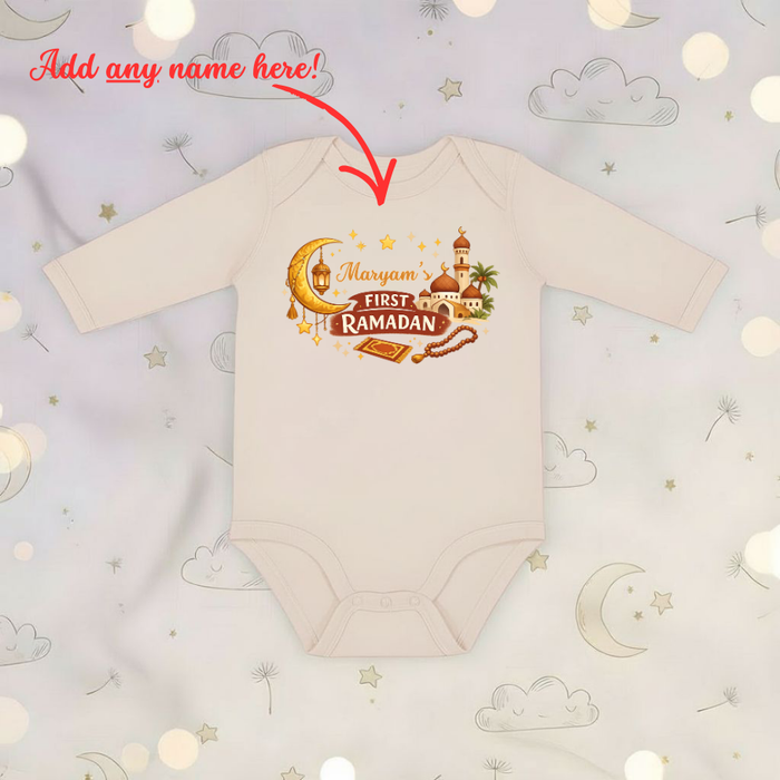 Personalized My First Ramadan Islamic Long Sleeve Onesie
