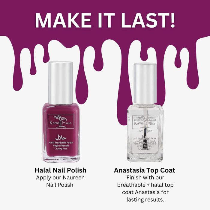 Natural Certified Halal Nail Polish | Breathable & Water Permeable, Wudu Friendly (Jamila) | Gift for Muslims | Islamic Gift | Ramadan Eid Gift for Muslims