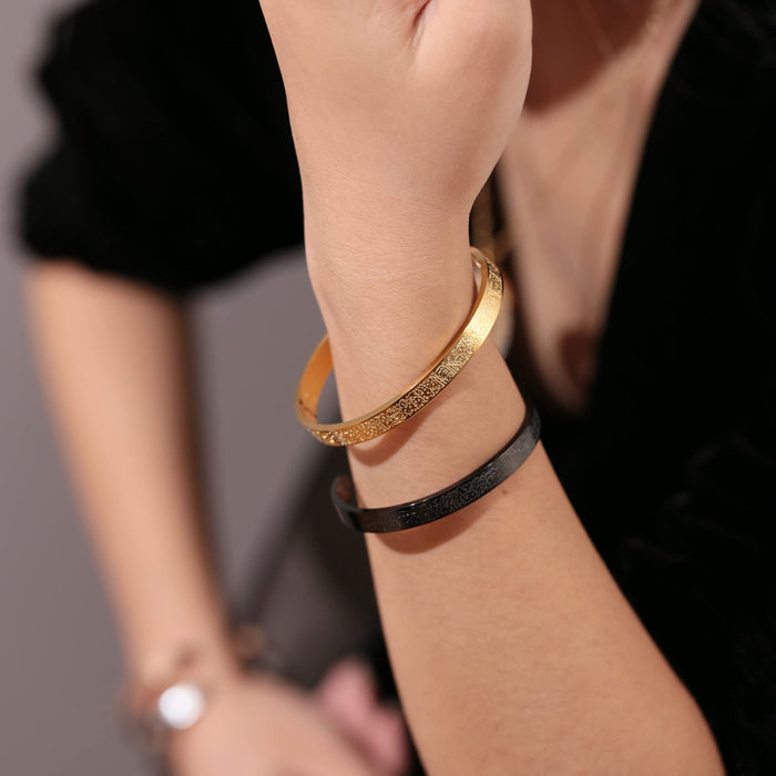 Qitian Islamic Jewelry Gifts for Women Allah Gold Bangles Bracelets Ayatul Kursi Arabic Cuff Bracelet for Women Islam Eid Ramadan Gifts | Gift for Muslims | Islamic Gift | Ramadan Eid Gift for Muslims