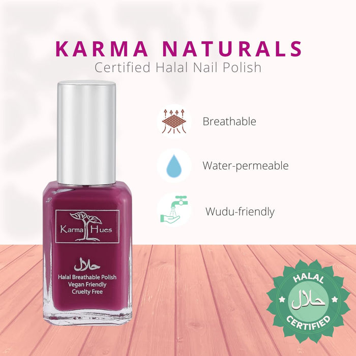 Natural Certified Halal Nail Polish | Breathable & Water Permeable, Wudu Friendly (Jamila) | Gift for Muslims | Islamic Gift | Ramadan Eid Gift for Muslims