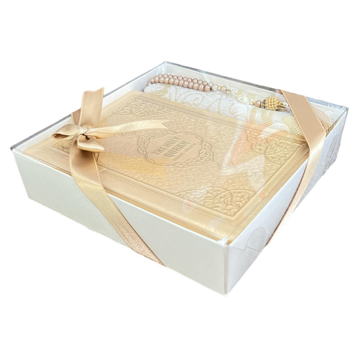 Cute & Colorful Quran Gift Set with English Translation Quran, Prayer Rug, and Prayer Beads | Gift for Muslims | Islamic Gift | Ramadan Eid Gift for Muslims