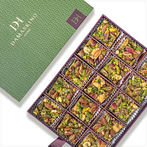 Medjool Date & Nut Bites Gift Box – 10.5 oz - 15 Pieces | Edible Arrangement of Fruit & Nuts Gift for Muslims | Islamic Ramadan Eid Gift Set | Soft Dates with Pistachios, Cashews, Cardamom & Biscuits | Middle Eastern Snack & Gift