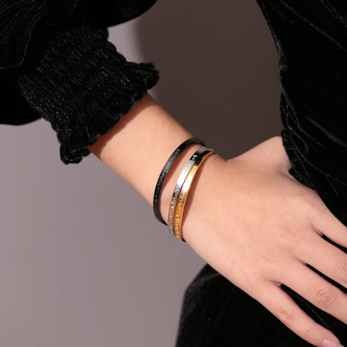 Qitian Islamic Jewelry Gifts for Women Allah Gold Bangles Bracelets Ayatul Kursi Arabic Cuff Bracelet for Women Islam Eid Ramadan Gifts | Gift for Muslims | Islamic Gift | Ramadan Eid Gift for Muslims