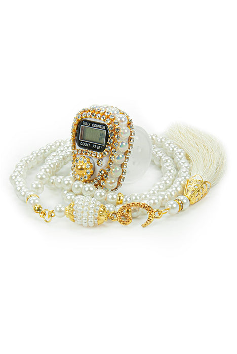 Quran & Accessories Gift Set with Digital Counter, Pearl Zikirmatic Tasbeeh Beads, 3-Piece Gift for Ramadan & Eid | Gift for Muslims | Islamic Gift | Ramadan Eid Gift for Muslims