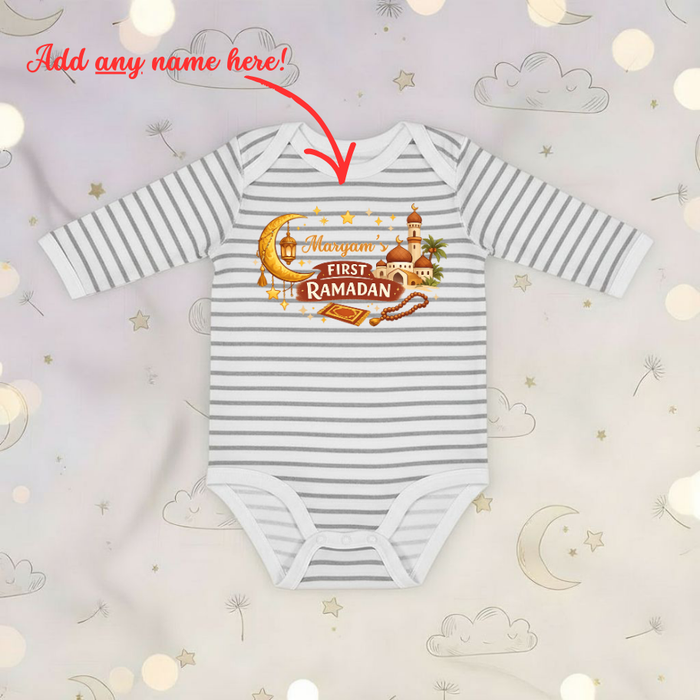 Personalized My First Ramadan Islamic Long Sleeve Onesie