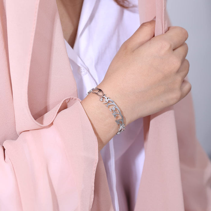 Qitian Islamic Jewelry Gifts for Women Allah Gold Bangles Bracelets Ayatul Kursi Arabic Cuff Bracelet for Women Islam Eid Ramadan Gifts | Gift for Muslims | Islamic Gift | Ramadan Eid Gift for Muslims