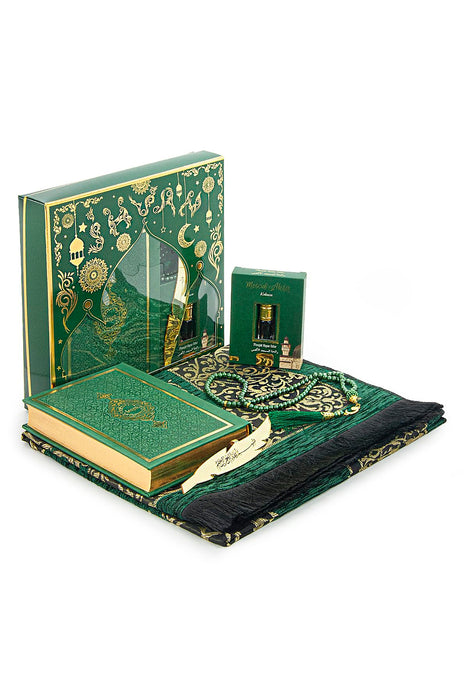 Prayer Gift Set for Men & Women | Muslim Prayer Rug, Salah Mat, Beads Taasbih, Arabic Holy Quran| Islamic Gift Set for Ramadan & Eid | Gift for Muslims | Islamic Gift | Ramadan Eid Gift for Muslims