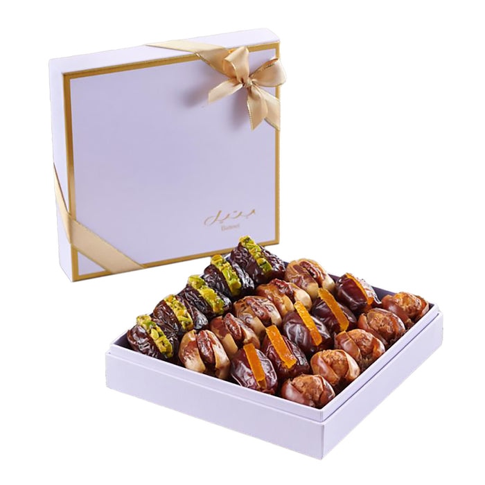 Bateel Pastel Lavender Gift Set | Medium Premium Filled Dates | Gourmet Stuffed Organic Dates with Nuts & Fruits | Gift for Muslims | Islamic Gift | Ramadan Eid Gift for Muslims