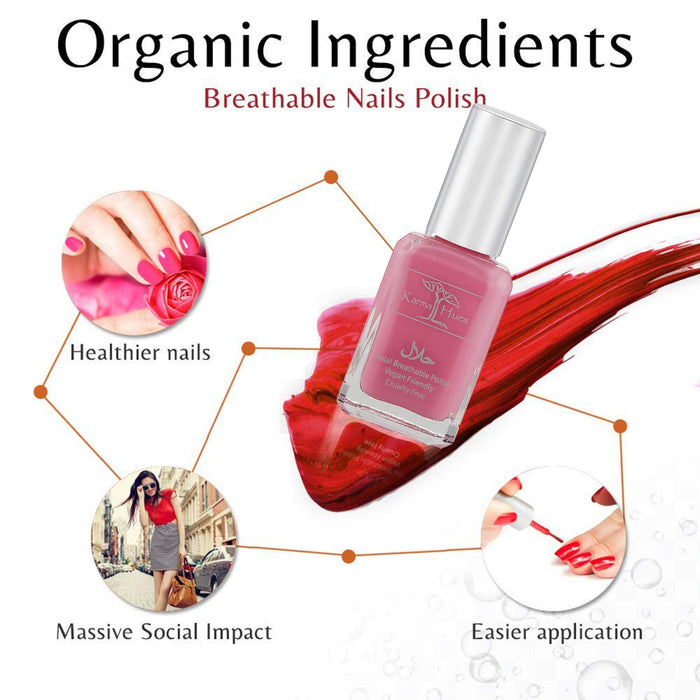 Natural Certified Halal Nail Polish | Breathable & Water Permeable, Wudu Friendly (Jamila) | Gift for Muslims | Islamic Gift | Ramadan Eid Gift for Muslims