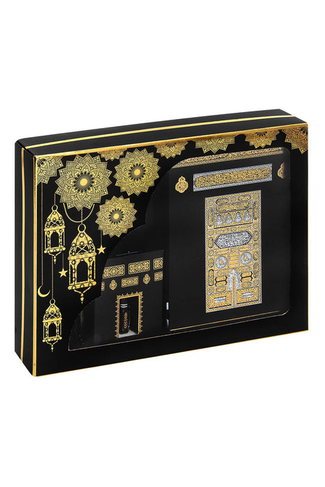 Islamic 6-pc Gift Box Set for Muslims | Includes Yaseen Book, Prayer Mat, Prayer Beads, Fragrance |  Muslim Prayer Rug, Yaseen Book, Prayer Beads Tesbih, Solid Smell, Ravza Scent | 6 Piece Prayers Mat Set for Ramadan | Eid Gifts