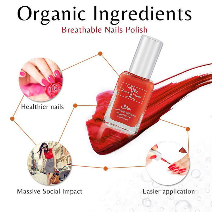 Natural Certified Halal Nail Polish | Breathable & Water Permeable, Wudu Friendly (Jamila) | Gift for Muslims | Islamic Gift | Ramadan Eid Gift for Muslims
