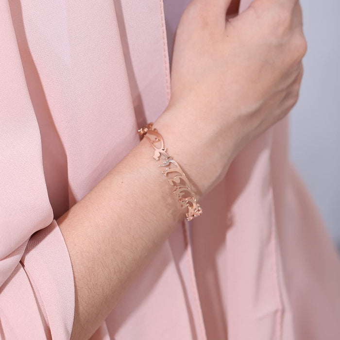 Qitian Islamic Jewelry Gifts for Women Allah Gold Bangles Bracelets Ayatul Kursi Arabic Cuff Bracelet for Women Islam Eid Ramadan Gifts | Gift for Muslims | Islamic Gift | Ramadan Eid Gift for Muslims