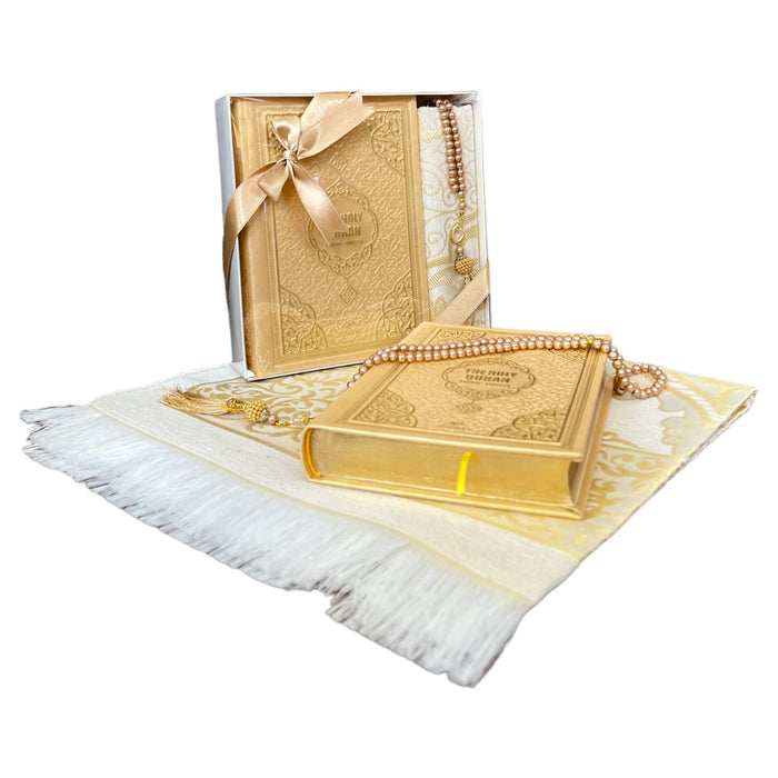 Cute & Colorful Quran Gift Set with English Translation Quran, Prayer Rug, and Prayer Beads | Gift for Muslims | Islamic Gift | Ramadan Eid Gift for Muslims